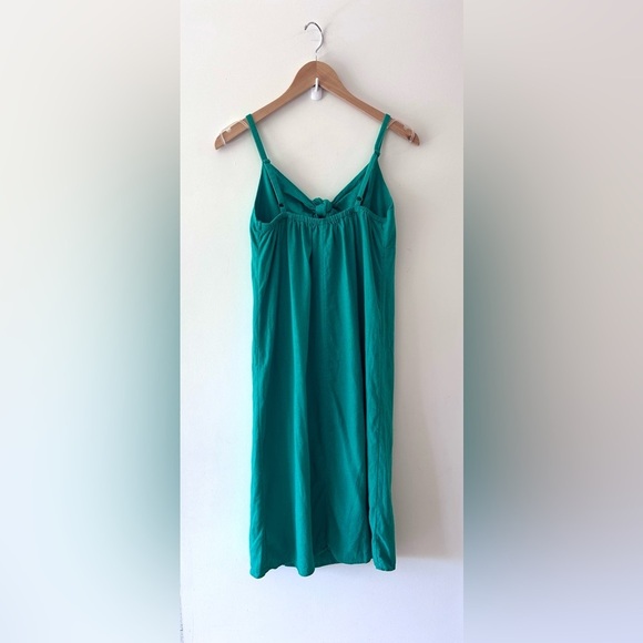 OLD NAVY Linen Green Tie Front Midi Sundress - Picture 7 of 8